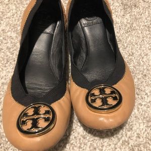 Tory Burch flats - nude and black!!